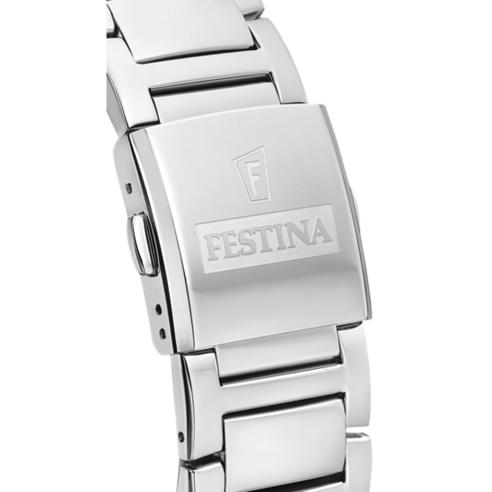 FESTINA Ανδρικό ρολόι χρονογράφος ασημί ανοξείδωτο ατσάλι μπρασελέ F20652/1