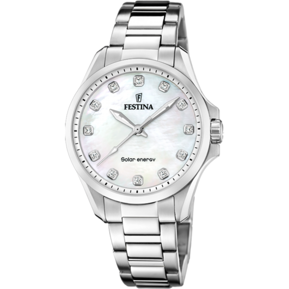 FESTINA Solar Energy Ρολόι Γυναικείο Ασημί Ανοξείδωτο Ατσάλι Μπρασελέ F20654/1