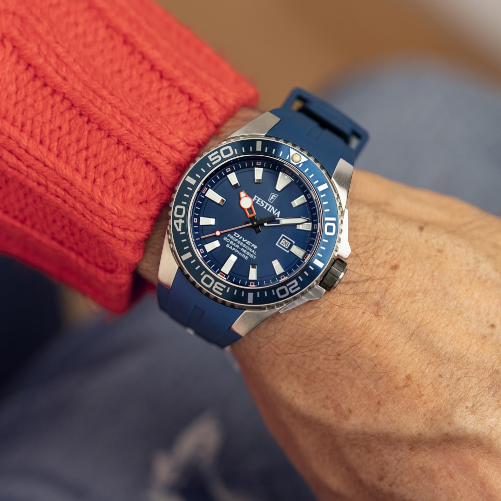 FESTINA Diver Ρολόι Ανδρικό Μπλε Καουτσούκ λουράκι F20664/1