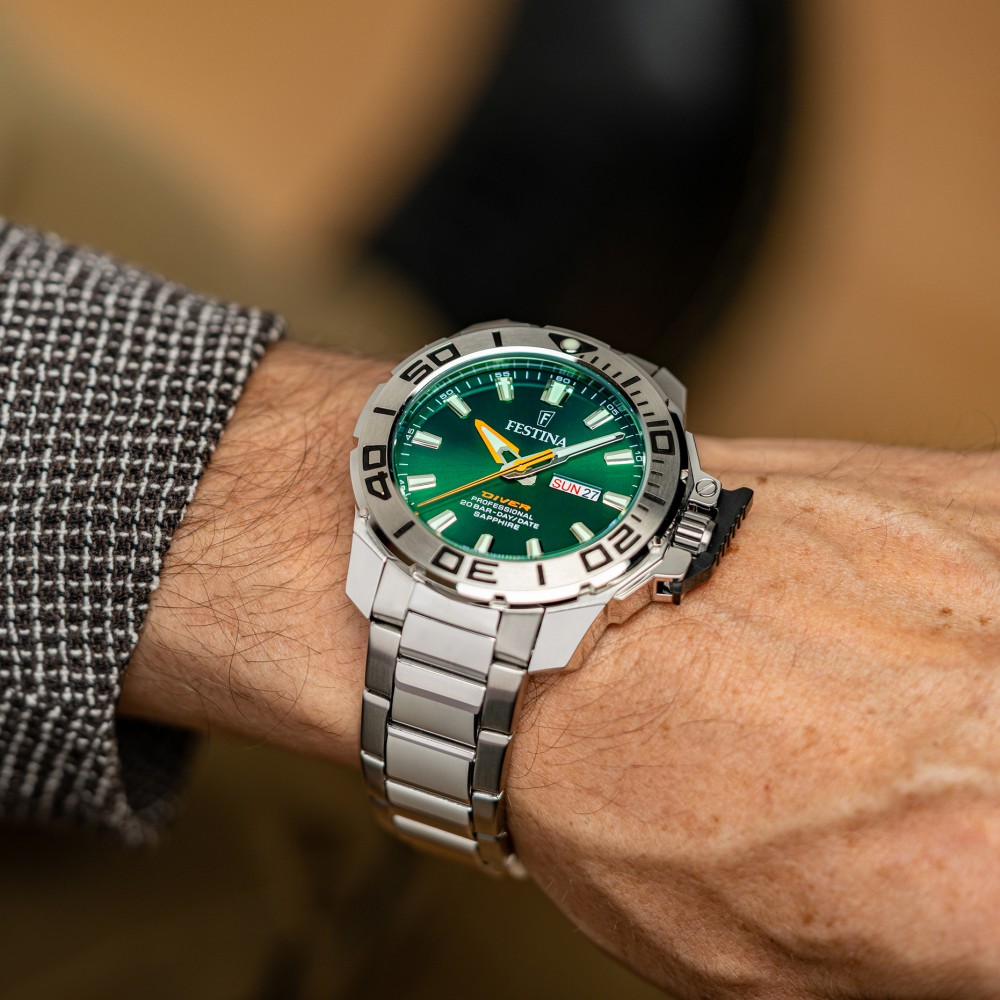 FESTINA Diver Ρολόι Ανδρικό Ασημί Ανοξελιδωτο Ατ΄σάλι μπρασελέ F20665/2