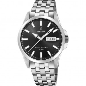 FESTINA  Ρολόι Ανδρικό Ασημί Ανοξείδωτο ατσάλι μπρασελέ F20357/4