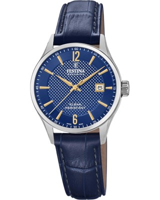 FESTINA Swiss Made Ρολόι Γυναικείο Μπλε Δερμάτινο λουράκι F20009/3