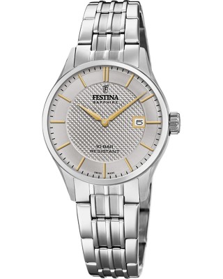 FESTINA Swiss Made Ρολόι Γυναικείο Ασημί Ανοξείδωτο Ατσάλι μπρασελέ F20006/2
