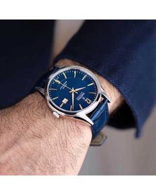FESTINA Swiss Made Ανδρικό Ρολόι Μπλε Δερματινο λουράκι F20007/3