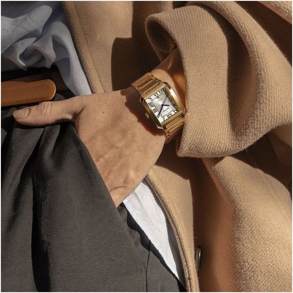 FESTINA Ρολόι Τετράγωνο Χρυσό Ανοξείδωτο Ατσάλι Μπρασελέ F20680/1