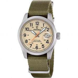 FESTINA Field Swiss Made Ρολόι Ανδρικό Πράσινο Υφασμάτινο λουράκι F20082/1 