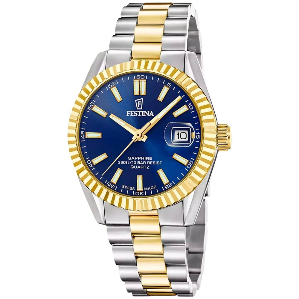 FESTINA Ανδρικό Ρολόι Swiss Made Δίχρωμο Ανοξείδωτο Ατσάλι Μπρασελέ F20085/B FESTINA Ανδρικό Ρολόι Swiss Made Δίχρωμο Ανοξείδωτο Ατσάλι Μπρασελέ F20085/B