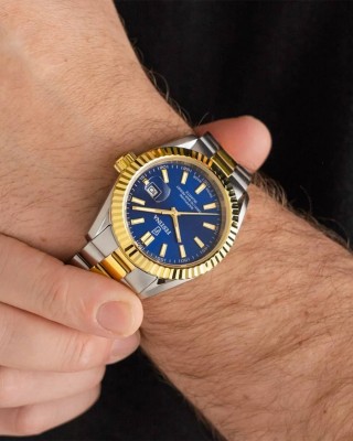 FESTINA Ανδρικό Ρολόι Swiss Made Δίχρωμο Ανοξείδωτο Ατσάλι Μπρασελέ F20085/B