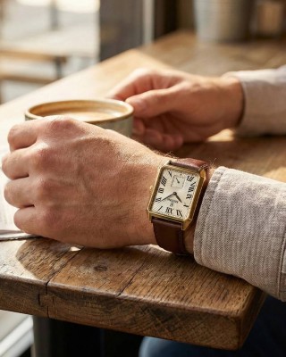 FESTINA Ρολόι Τετράγωνο Χρυσό Καφέ δερμάτινο λουρί F20780/2
