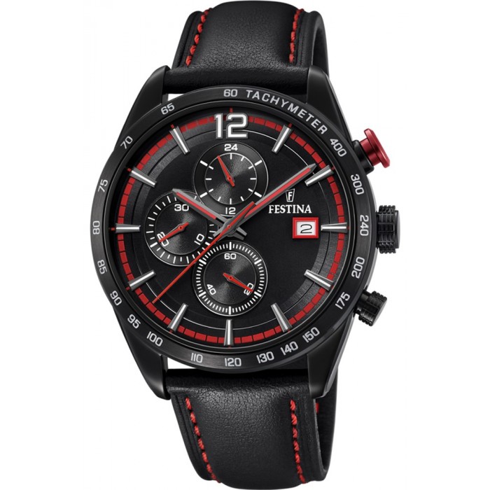 FESTINA Χρονογράφος Μαύρο Δερμάτινο Λουράκι F20344/5 FESTINA Χρονογράφος Μαύρο Δερμάτινο Λουράκι F20344/5