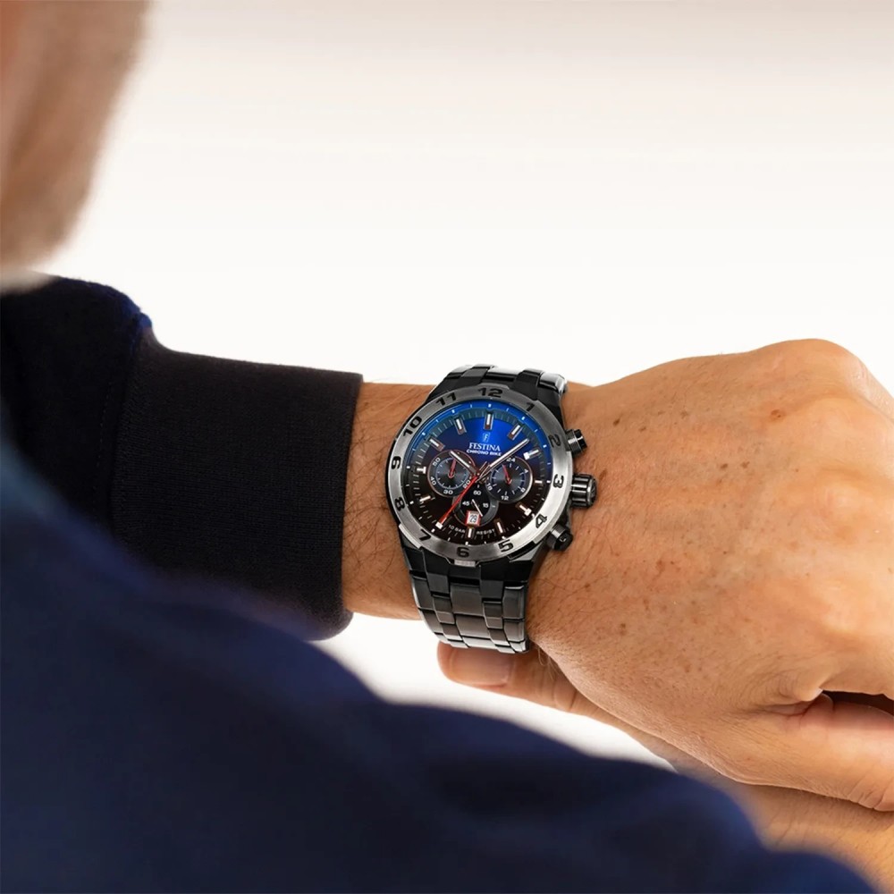 FESTINA Ανδρικό Ρολόι SPECIAL EDITION CHRONO BIKE Μαύρο Ανοξείδωτο Ατσάλι Μπρασελέ F20673/1 FESTINA Ανδρικό Ρολόι SPECIAL EDITION CHRONO BIKE Μαύρο Ανοξείδωτο Ατσάλι Μπρασελέ F20673/1