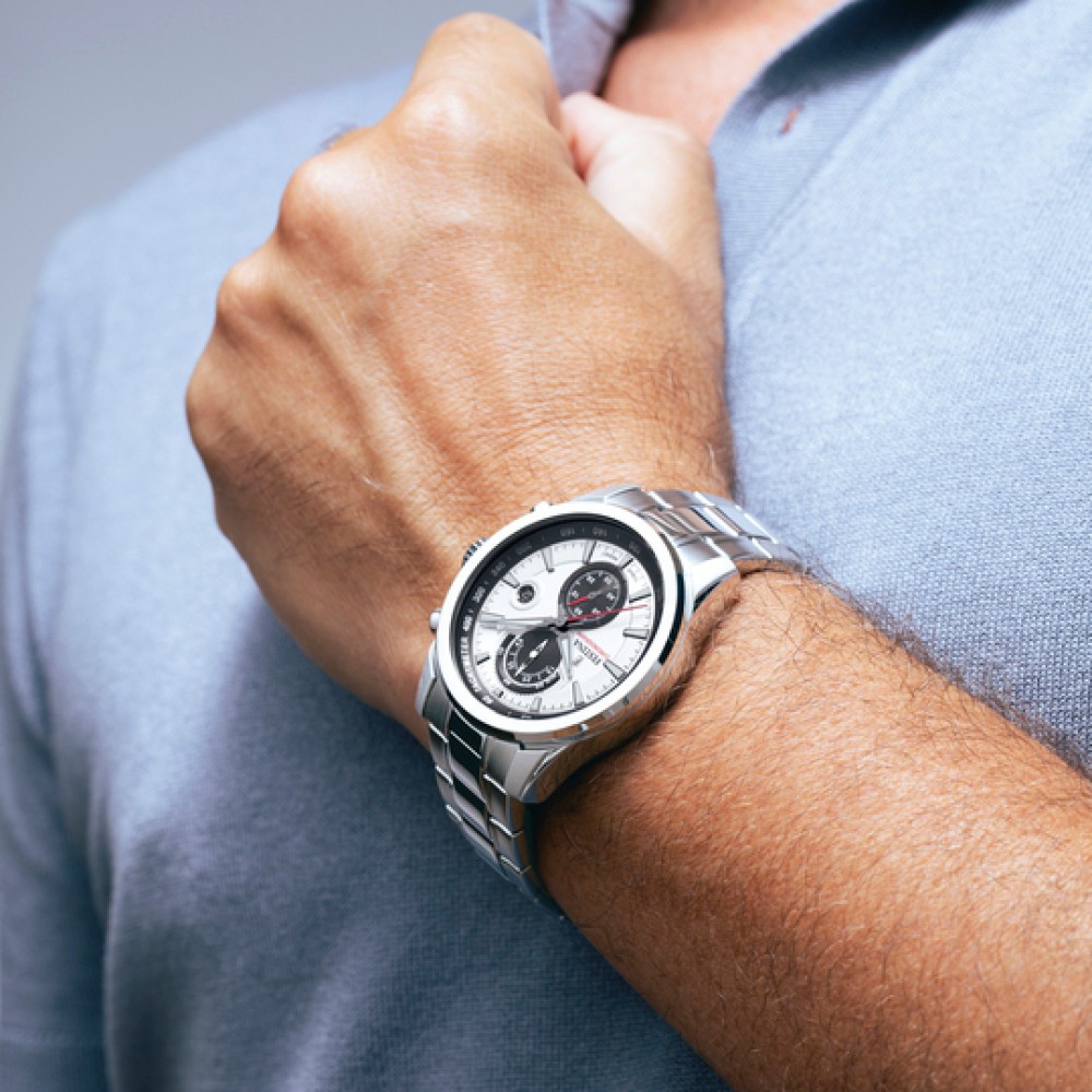 FESTINA Ανδρικό Ρολόι Χρονογράφος Ασημί Ανοξείδωτο Ατσάλι μπρασελέ F20694/1