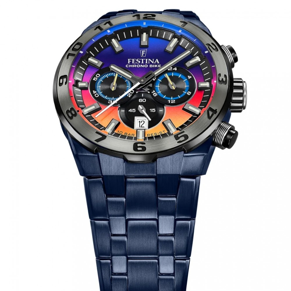 FESTINA Ανδρικό Ρολόι SPECIAL EDITION CHRONO BIKE Μπλε Ανοξείδωτο Ατσάλι Μπρασελέ F20709/1