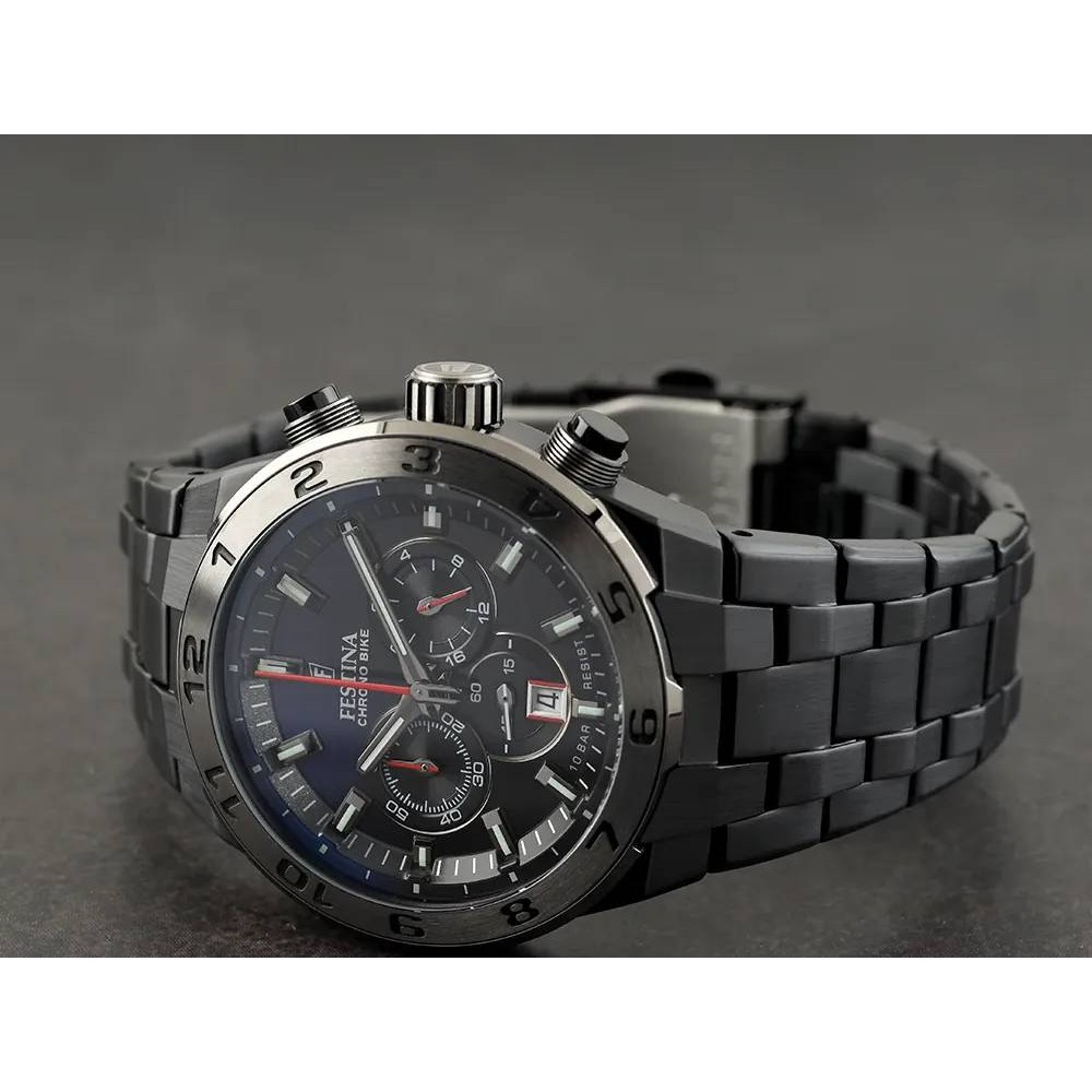 FESTINA Ανδρικό Ρολόι SPECIAL EDITION CHRONO BIKE Μαύρο Ανοξείδωτο Ατσάλι Μπρασελέ F20673/1