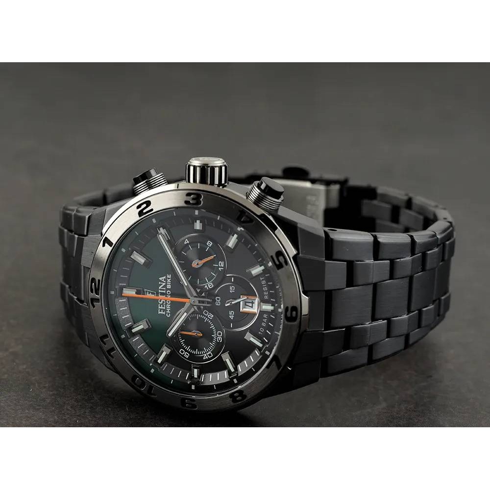 FESTINA Ανδρικό Ρολόι SPECIAL EDITION CHRONO BIKE Μαύρο Ανοξείδωτο Ατσάλι Μπρασελέ F20673/2 