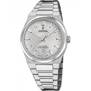 FESTINA SWISS Ανδρικό Ρολόι Ασημί Ανοξείδωτο ατσάλι μπρασελέ F20051/2