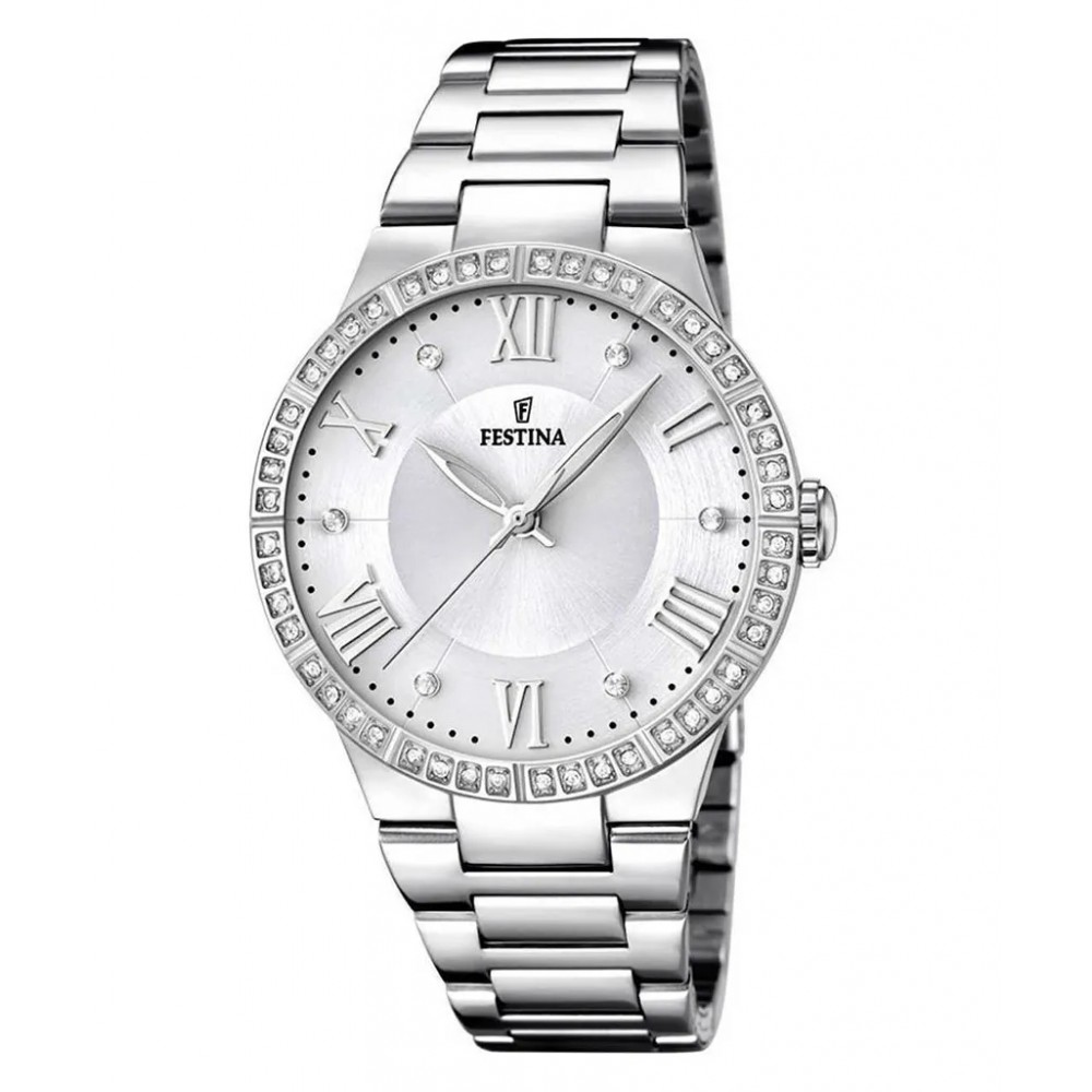 FESTINA Boyfriend Ρολόι Γυναικείο Ασημί Ανοιξείδωτο μπρασελέ F16719/1