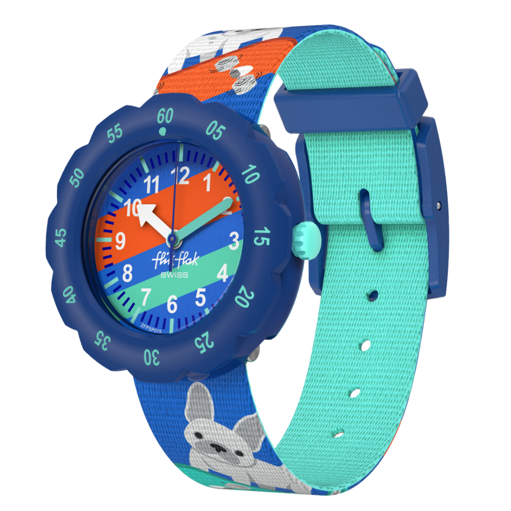 FLIK FLAK SKATING FRENCHIE Ρολόι Παιδικό Πολύχρωμο Υφασμάτινο Λουράκι ZFPSP075 FLIK FLAK SKATING FRENCHIE Ρολόι Παιδικό Πολύχρωμο Υφασμάτινο Λουράκι ZFPSP075