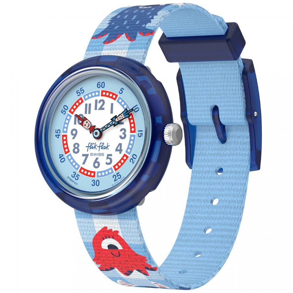 FLIK FLAK FEAR ME NOT! Ρολόι Παιδικό Μπλε Υφασμάτινο Λουράκι ZFBNP251