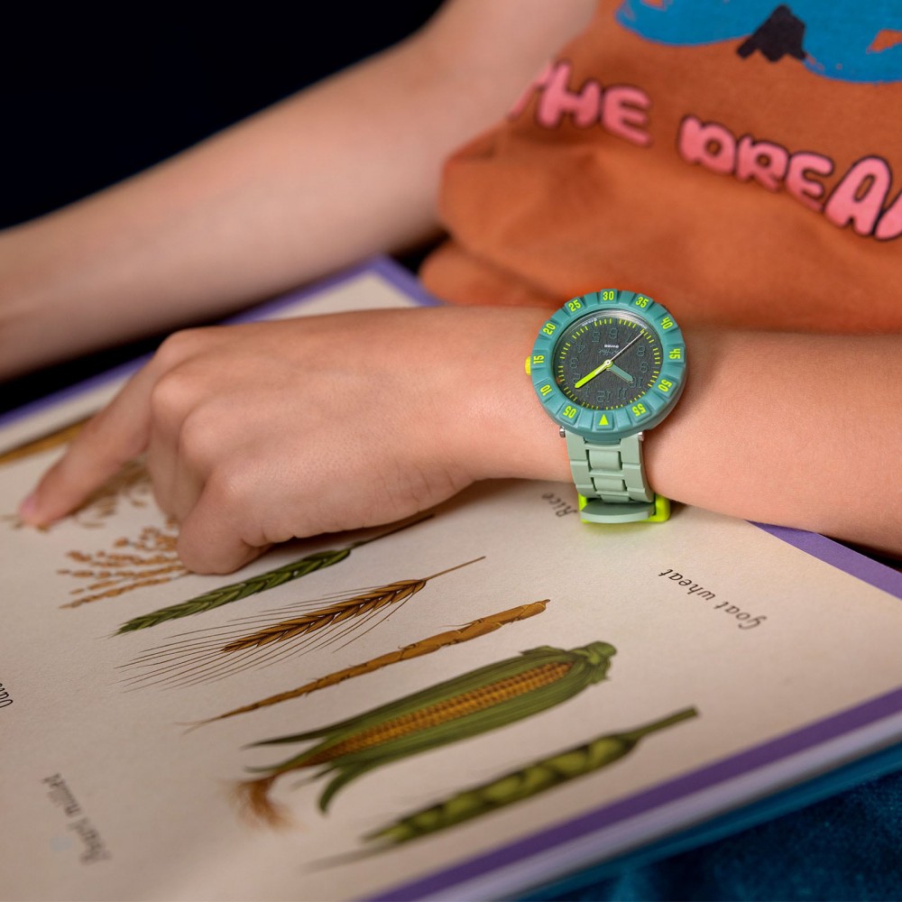 FLIK FLAK GREENOLOGY Ρολόι Παιδικό Πράσινο Λουράκι Σιλικόνης ZFCSP129