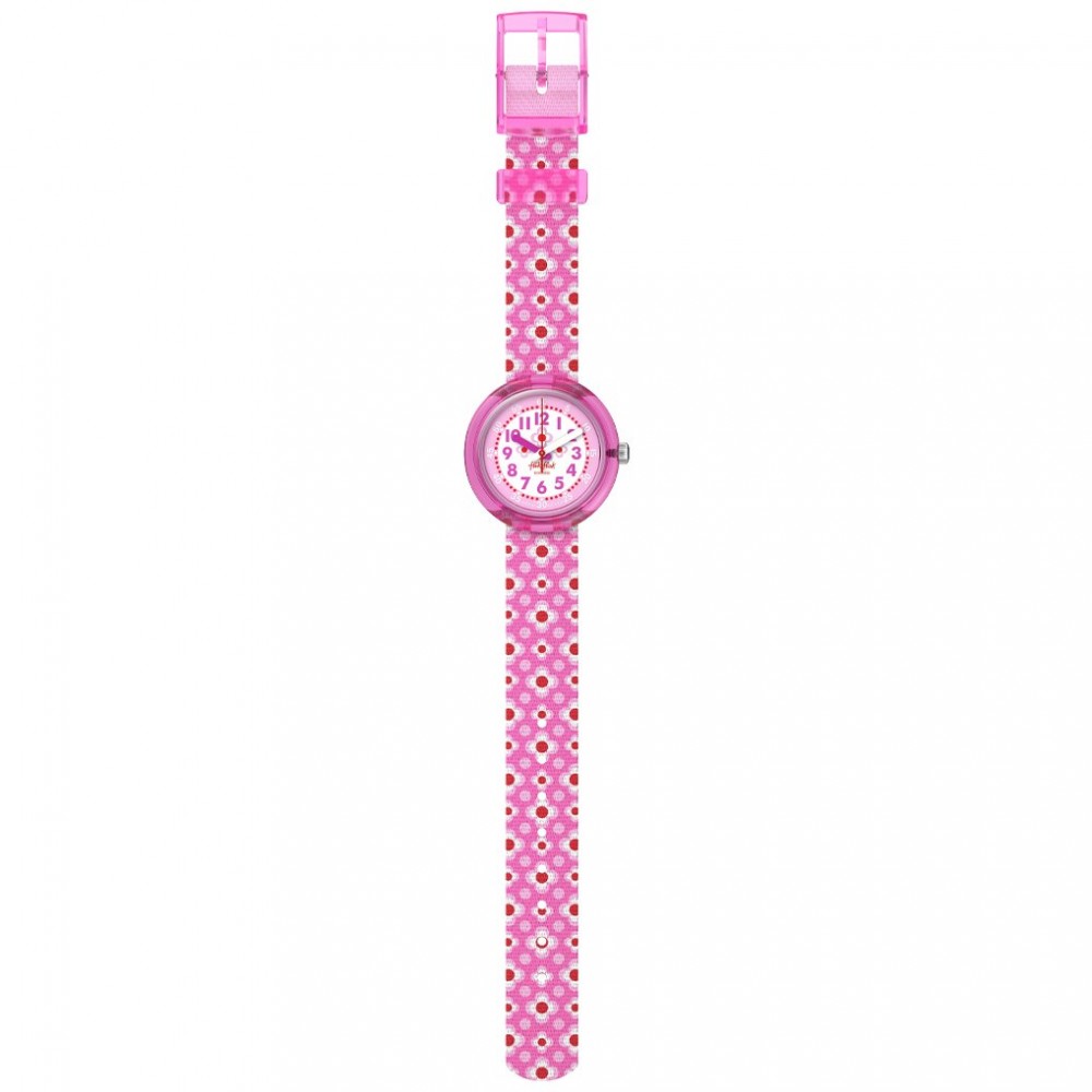 FLIK FLAK POWER FLOWER Ρολόι Παιδικό Ροζ Υφασμάτινο Λουράκι ZFPNP180