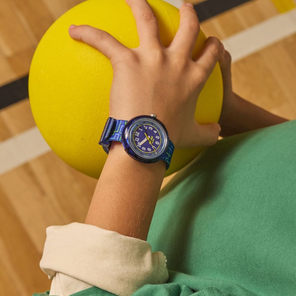 FLIK FLAK CRAZY MAZE Ρολόι Παιδικό Μπλε Υφασμάτινο Λουράκι ZFPNP182