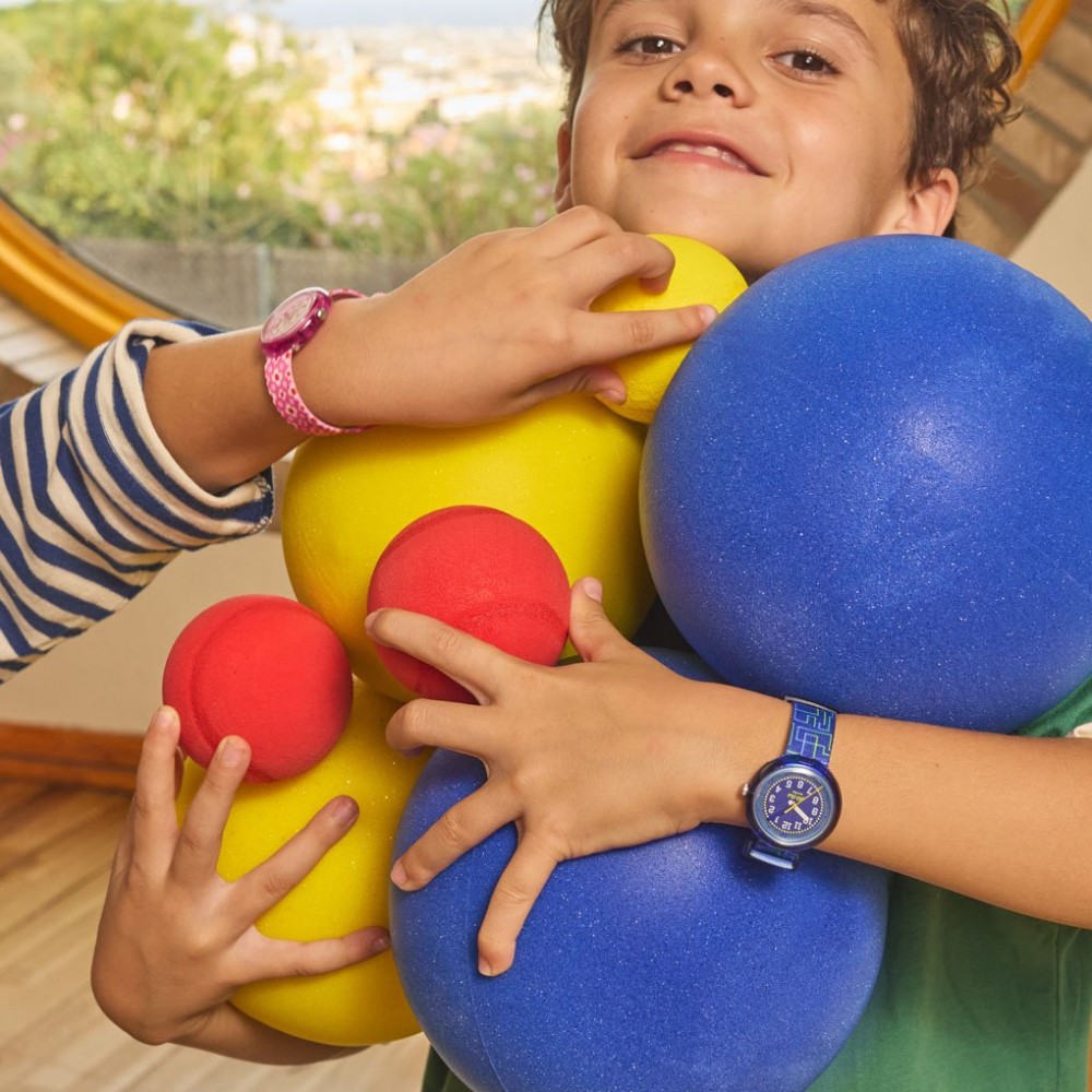 FLIK FLAK CRAZY MAZE Ρολόι Παιδικό Μπλε Υφασμάτινο Λουράκι ZFPNP182