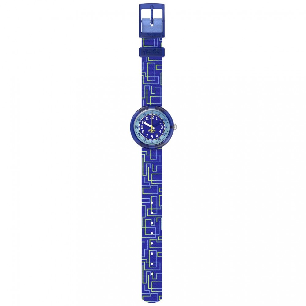 FLIK FLAK CRAZY MAZE Ρολόι Παιδικό Μπλε Υφασμάτινο Λουράκι ZFPNP182