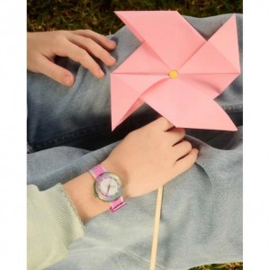 FLIK FLAK FLIP IT PINK! Kids Watch Pink Fabric strap ZFPNP183