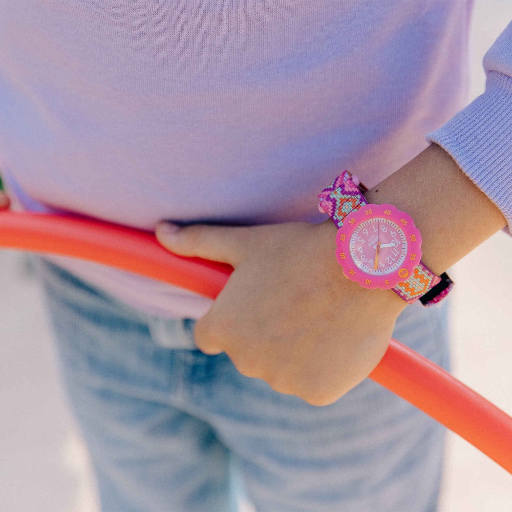 FLIK FLAK LOOP IN PINK Ρολόι Παιδικό Πολύχρωμο Υφασμάτινο Λουράκι ZFPSP072