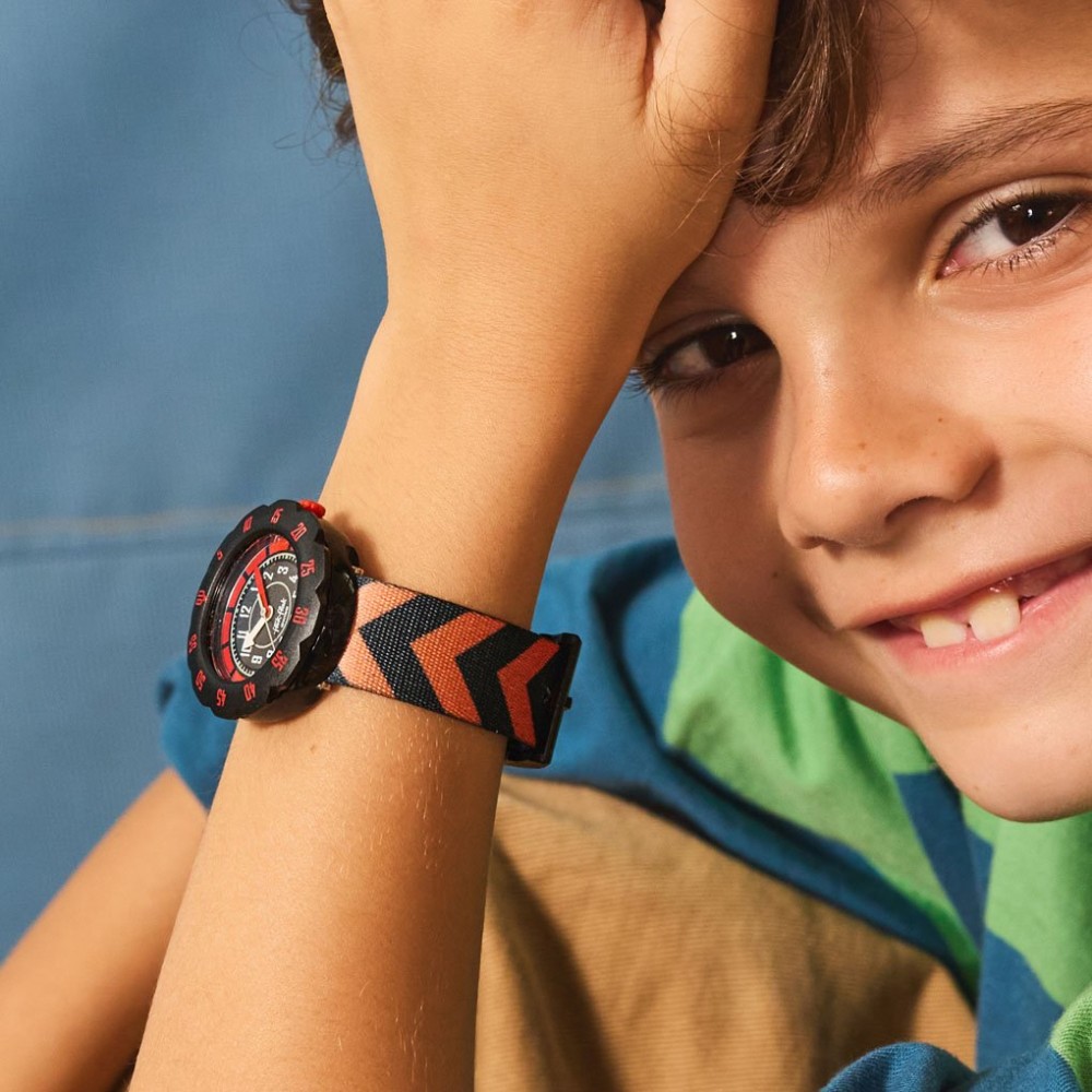 FLIK FLAK GET SET GO! Ρολόι Παιδικό Πολύχρωμο Υφασμάτινο Λουράκι ZFPSP079