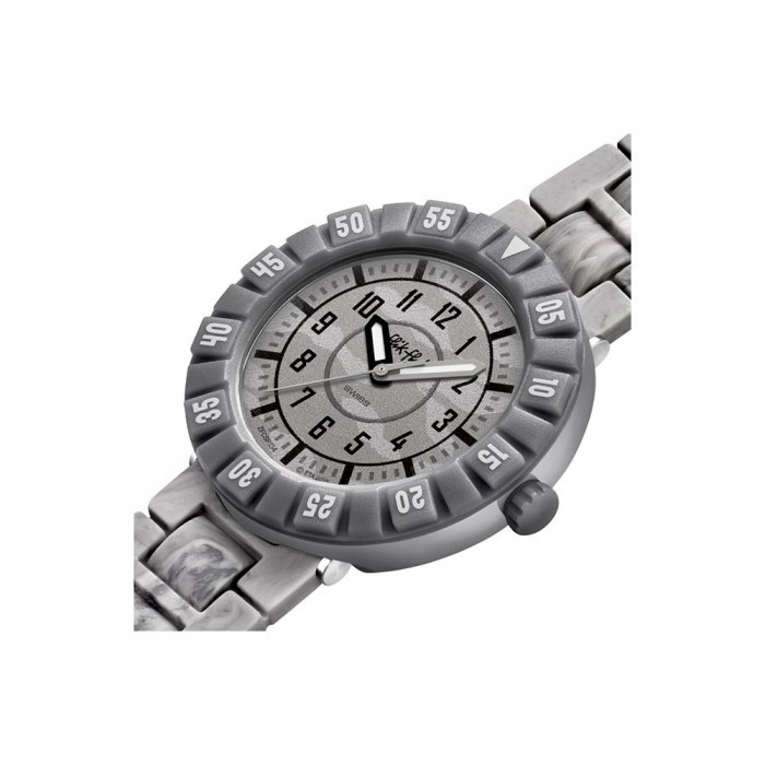 FLIK FLAK LUNAR BRICK Ρολόι Παιδικό Γκρι Λουράκι Σιλικόνης ZFCSP134