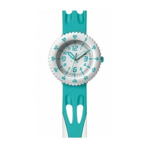FLIK FLAK GEOMETRICAL SOFTNESS Kids Watch Turquoise Plastic Strap ZFCS017  