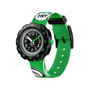 FLIK FLAK Try High Green Ρολόι Παιδικό Πράσινο Υφασμάτινο Λουράκι  ZFPSP063