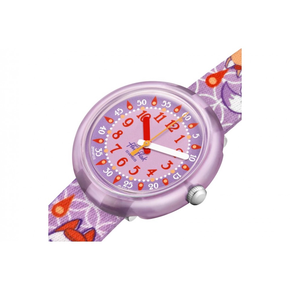 FLIK FLAK YAKO-PARADE Ρολόι Παιδικό Μωβ Υφασμάτινο Λουράκι ZFPNP123