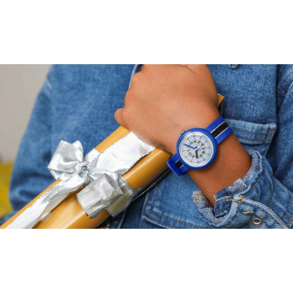 FLIK FLAK SHINE IN SILVER Ρολόι Παιδικό Μπλε Υφασμάτινο Λουράκι ZFPNP130 FLIK FLAK SHINE IN SILVER Ρολόι Παιδικό Μπλε Υφασμάτινο Λουράκι ZFPNP130