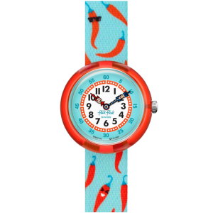 FLIK FLAK HAPPY CHILLI Kids Watch Turquoise strap from recycled PET ZFBNP185