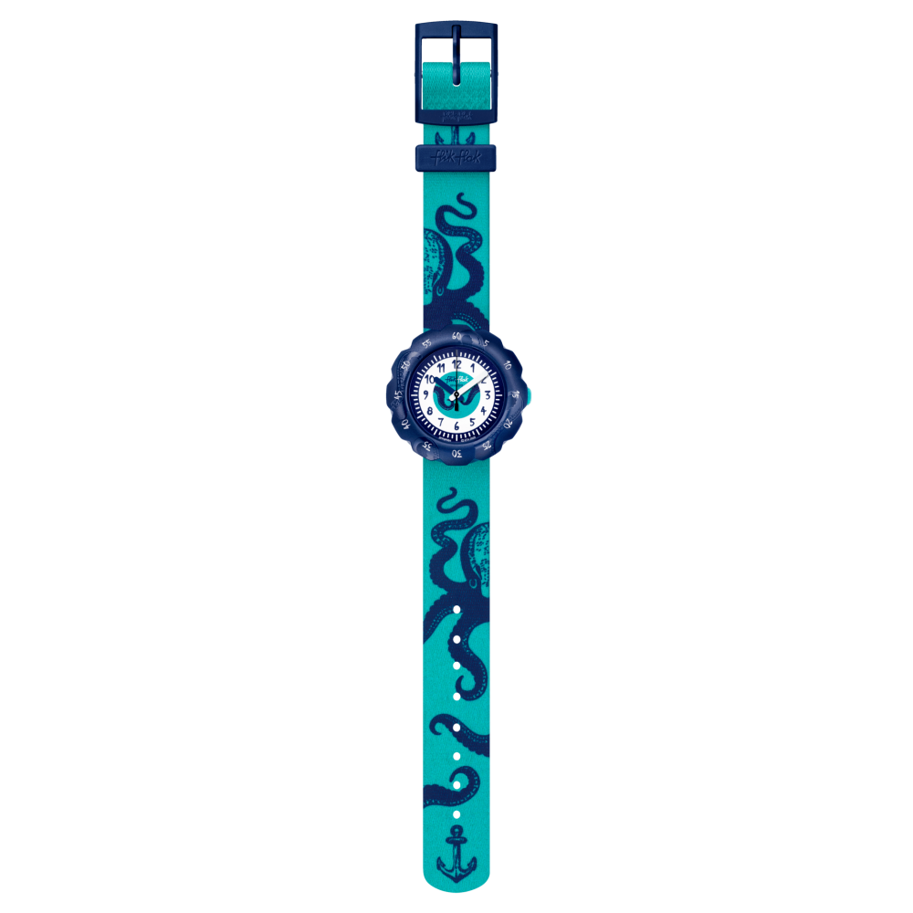 FLIK FLAK ROCKTOPUS Ρολόι Παιδικό Μπλε Υφασμάτινο Λουράκι ZFPSP057