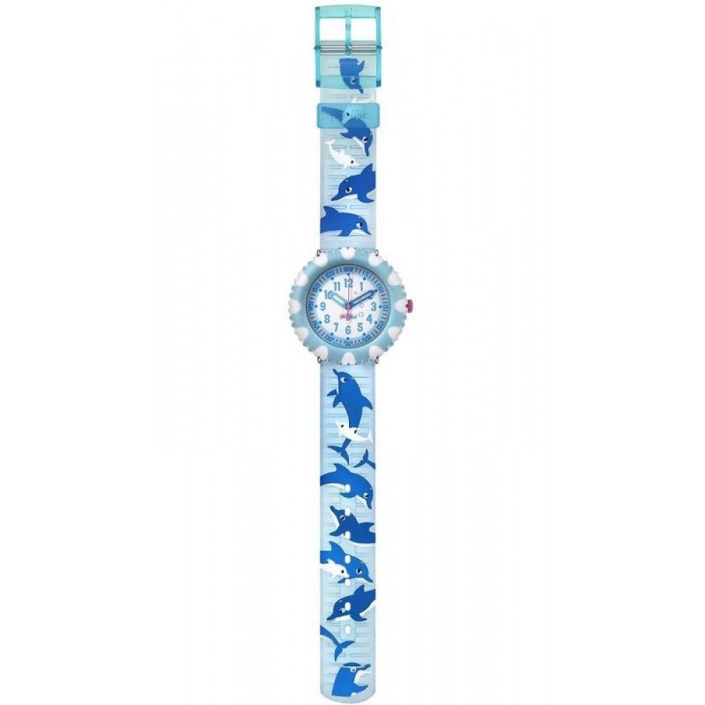 FLIK FLAK HAPPY SEA LIFE GIRL Kids Watch Blue Plastic strap ZFFT001 