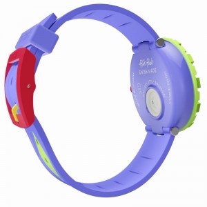 FLIK-FLAK Purple Flower Purple & Green  Rubber Strap ZFCSP035