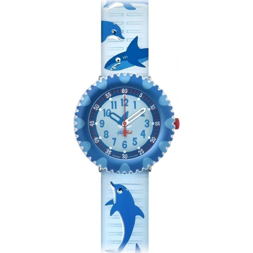 FLIK FLAK Happy Sea Life Boy Ρολόι παιδικό μπλε υφασμάτινο λουράκι ZFFT002