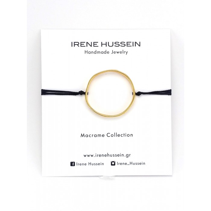 Irene Hussein Βραχιόλι Μακραμέ Μαύρο L Circle