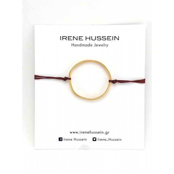 Irene Hussein Βραχιόλι Μακραμέ Καφέ L Circle