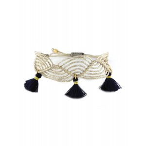 Irene Hussein Gold Macrame Bracelet tassel
