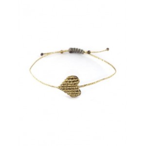 Irene Hussein Macrame Bracelet S Gold Heart
