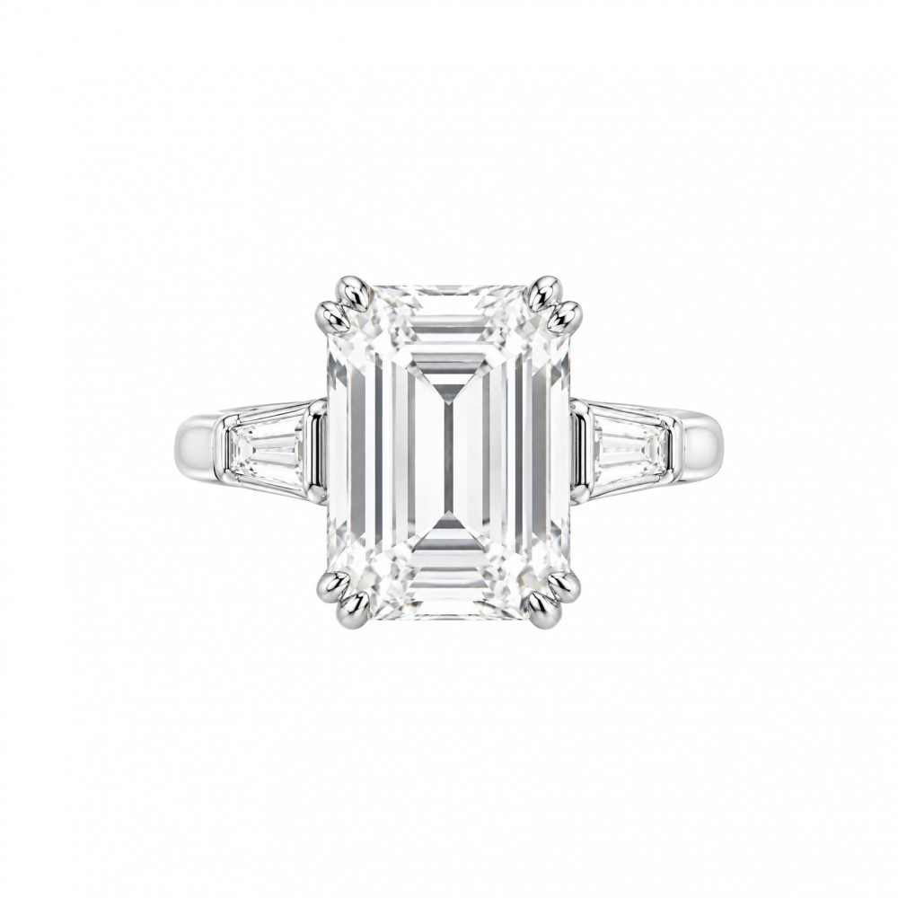 Δαχτυλίδι Μονόπετρο Emerald Cut Λευκά Ζιργκόν Ασήμι 925 KS-148 Δαχτυλίδι Μονόπετρο Emerald Cut Λευκά Ζιργκόν Ασήμι 925 KS-148
