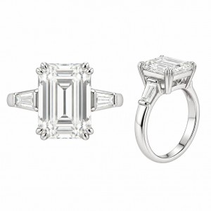 Δαχτυλίδι Μονόπετρο Emerald Cut Λευκά Ζιργκόν Ασήμι 925 KS-148 Δαχτυλίδι Μονόπετρο Emerald Cut Λευκά Ζιργκόν Ασήμι 925 KS-148