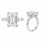 Δαχτυλίδι Μονόπετρο Emerald Cut Λευκά Ζιργκόν Ασήμι 925 KS-148 Δαχτυλίδι Μονόπετρο Emerald Cut Λευκά Ζιργκόν Ασήμι 925 KS-148