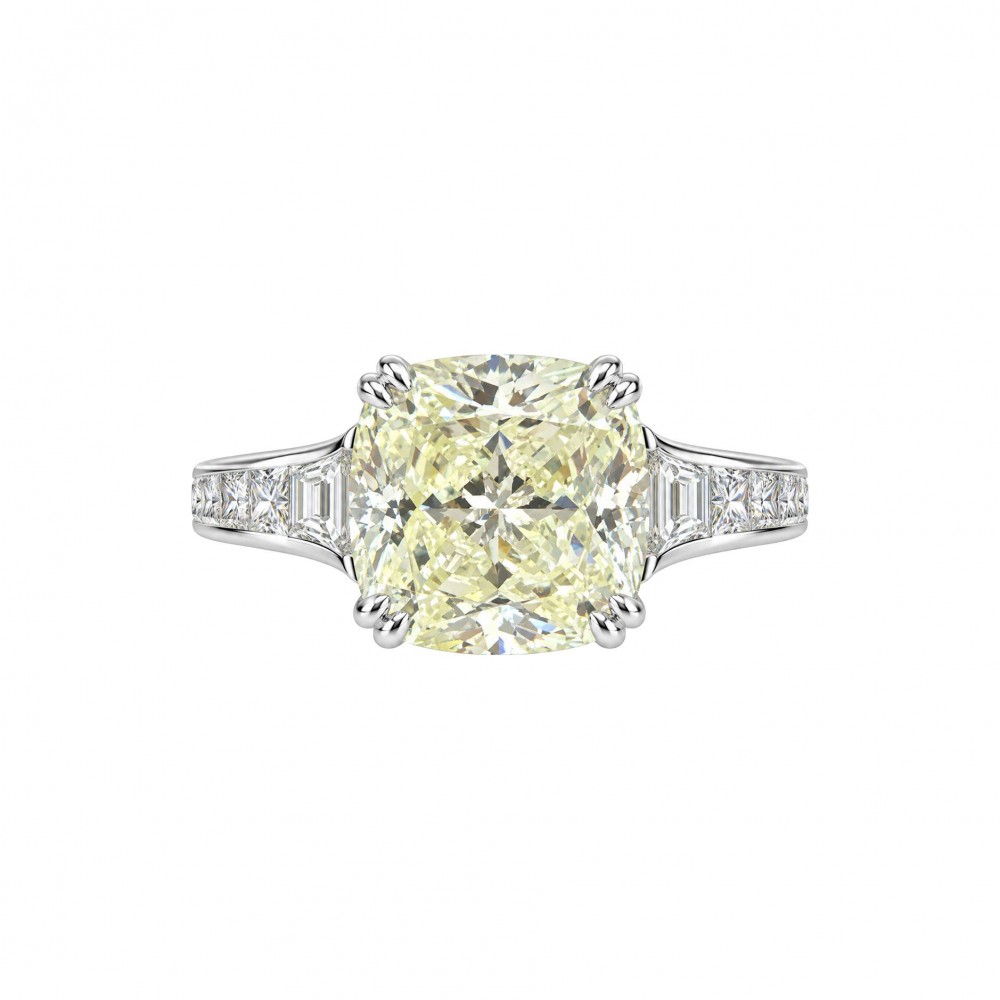 Δαχτυλίδι Μονόπετρο Cushion Cut Κίτρινο Ζιργκόν Ασήμι 925 KS-151