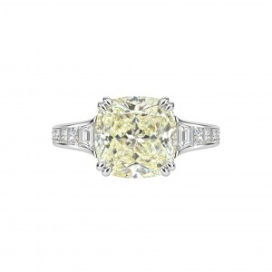 Δαχτυλίδι Μονόπετρο Cushion Cut Κίτρινο Ζιργκόν Ασήμι 925 KS-151